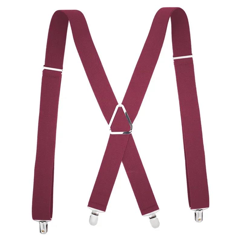 Creative Adjustable Suspenders For Men Women X Back Elastic Pants Braces 2 5CM Width 4 Clip Design Fashion Accessory