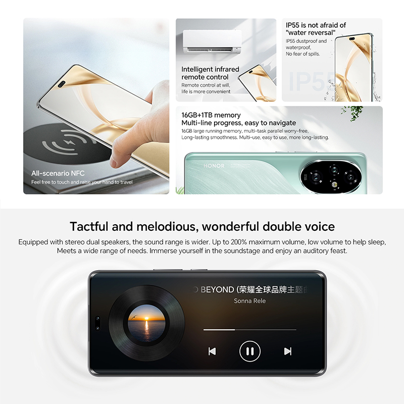 HONOR 200 Pro 5G 12GB+512GB Pantalla OLED de 6,7”, SIM dual, triple cámara de 50MP, carga rápida, teléfono inteligente Android