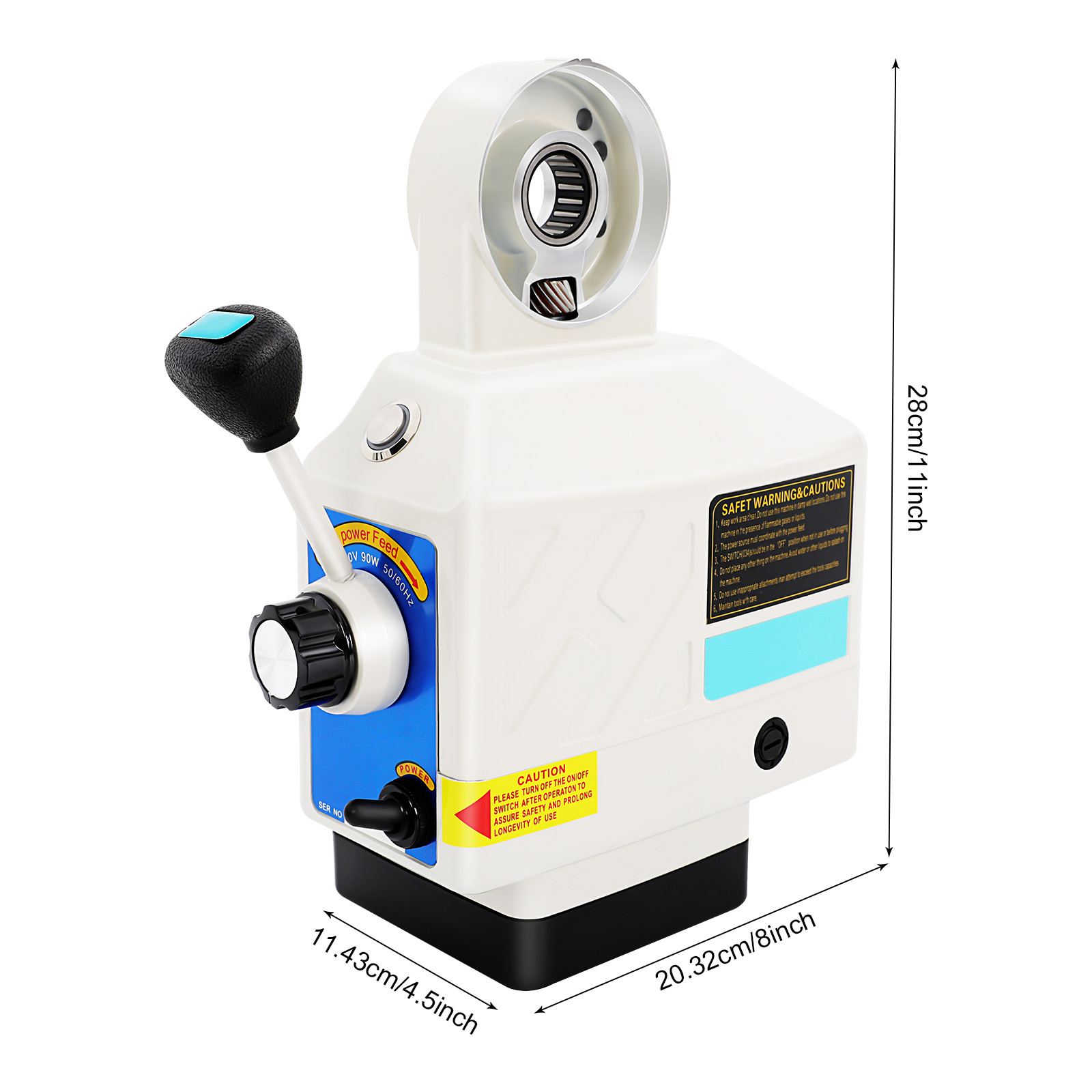 Power Feed For Milling Machine，220V Portable Adjustable Speed X-Axis Power Feed Drive Feed Kit，Positive And Negative Commutation