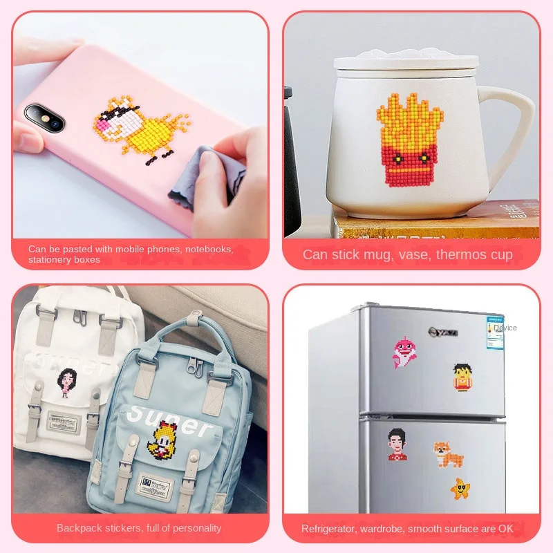 Con Kim Cương Họa Tiết Chữ Dán Bộ Đồ Chơi Nhiều Màu Sắc Hình Hoạt Hình Dán Thủ Công Nghệ Thuật Thủ Công Tranh Bé Gái Bé Trai Ma Thuật Dán Quà Tặng