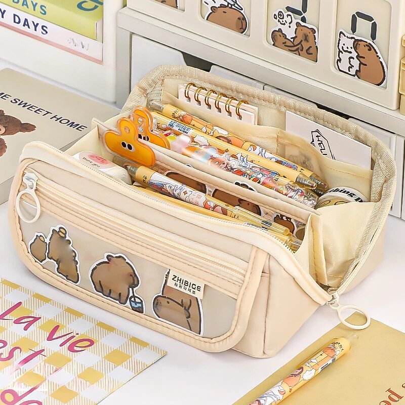 Pencil Box Large Capacity Female Stationery Box High Value Practical Fashion Stationery Bag Multi functional Pencil Box