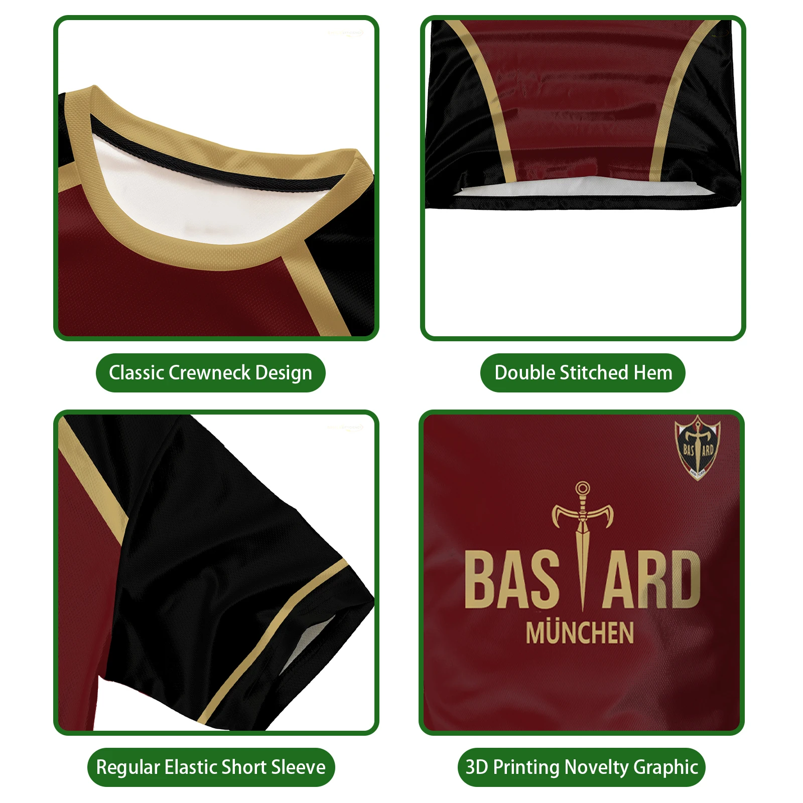 JERSEY ฟุตซอลรูปแบบ Vl Replika สีฟ้าล็อคอะนิเมะ Bastard มิวนิคฤดูร้อนผู้ชายและผู้หญิง 3Dt เสื้อสบายๆกีฬา T เสื้อด้านบน