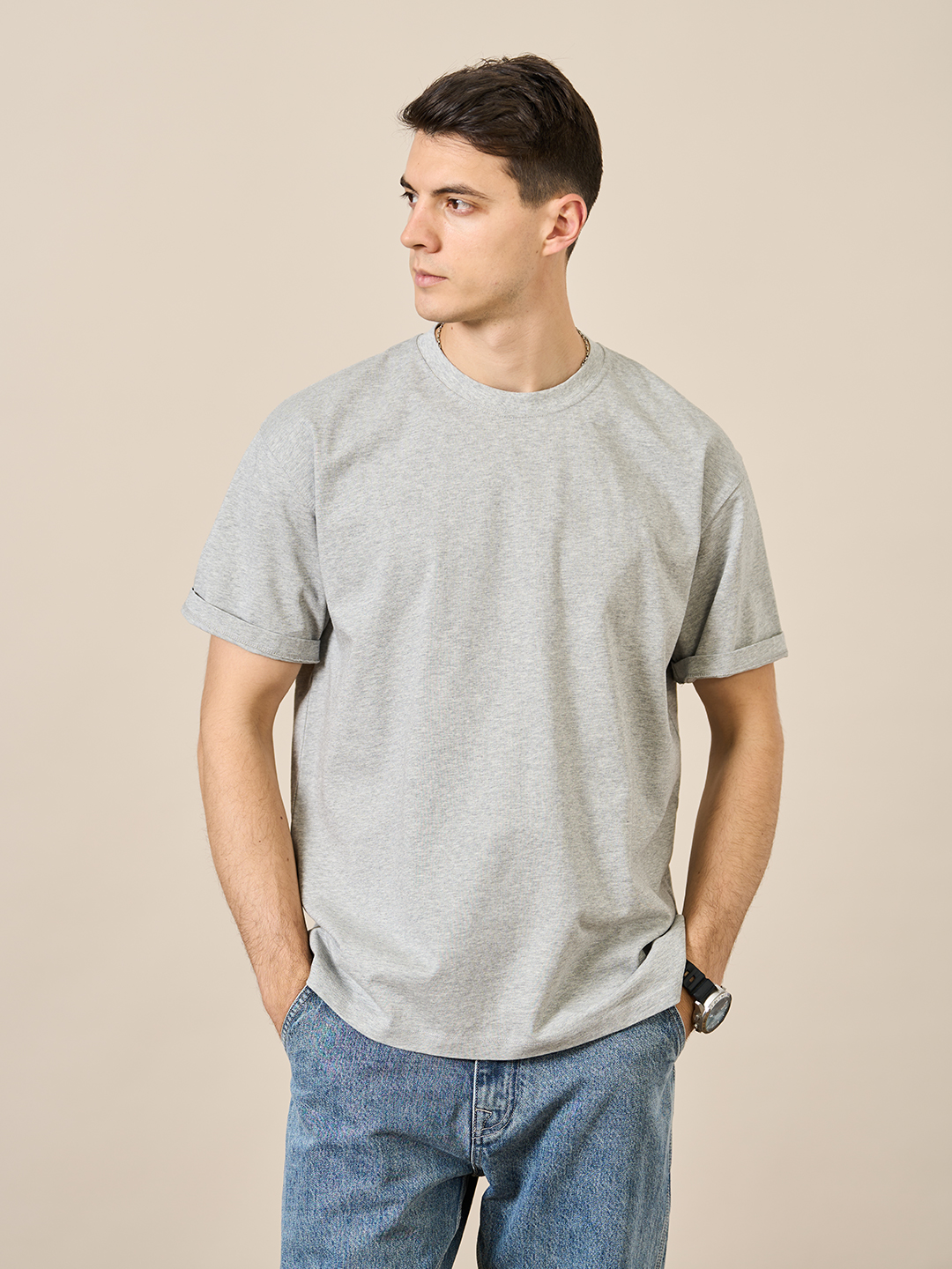 SIMWOOD 2025 Zomer Nieuwe 250g 100% Katoen T-shirt Mannen Hoge Kwaliteit Effen Kleur Drop Mouw Losse T-shirts oversize Tops