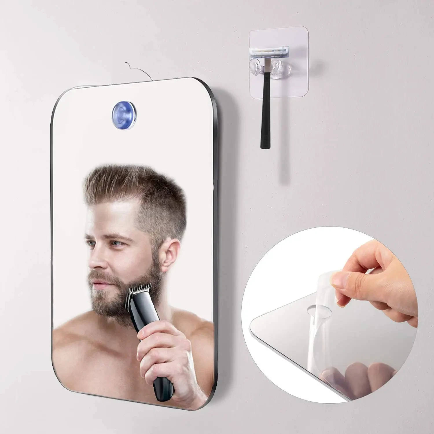 Miroir de maquillage en acrylique pour bain et rasage, miroir de maquillage de voyage pour femmes, miroir à main pour salle de bain, rasage du visage, accessoires de douche