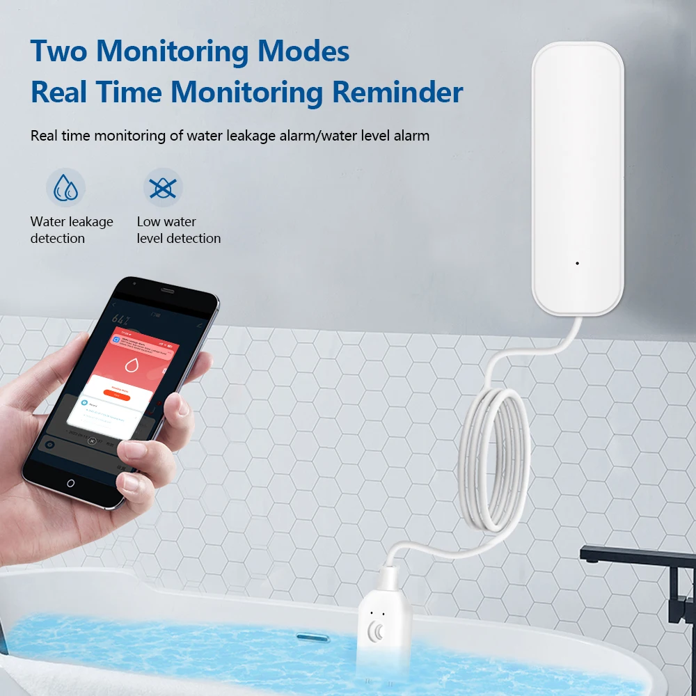 ONENUO TUYA Zigbee Детектор Утечки Воды Приложение Smart Life Удаленный Мониторинг Обнаружение Наводнения Охранная Сигнализац...