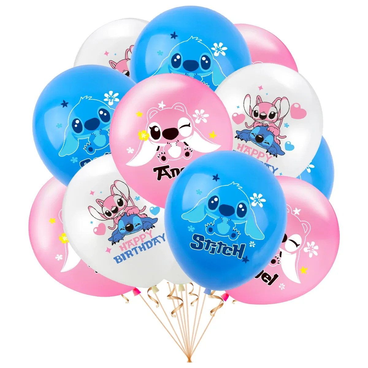 12Inch Disney Lilo and Stitch Latex Balloon Set Boy Girl's Birthday Party Baby Shower Party Decorations Kid Toys Supplies