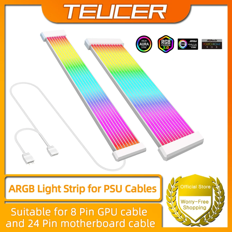 Pasek świetlny PC RGB odpowiedni do kabla zasilającego Kabel PC RGB GPU 5V 3Pin ARGB Sync Przedłużacz PC do 6-pinowego 8-pinowego 12-pinowego 16-pinowego 24-pinowego