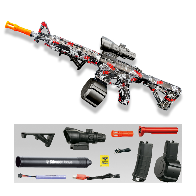 M416 Outdoor Gun Toy Electric Blaster Shooting Sport Gel Bullet Shoot Summer Water Ball Toys For Interactive Parent Child Game
