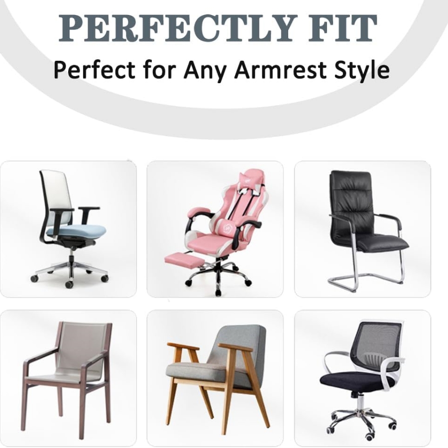 One set of office chair armrest cushions and memory foam elbow pillows, designed to relieve forearm pressure, washable