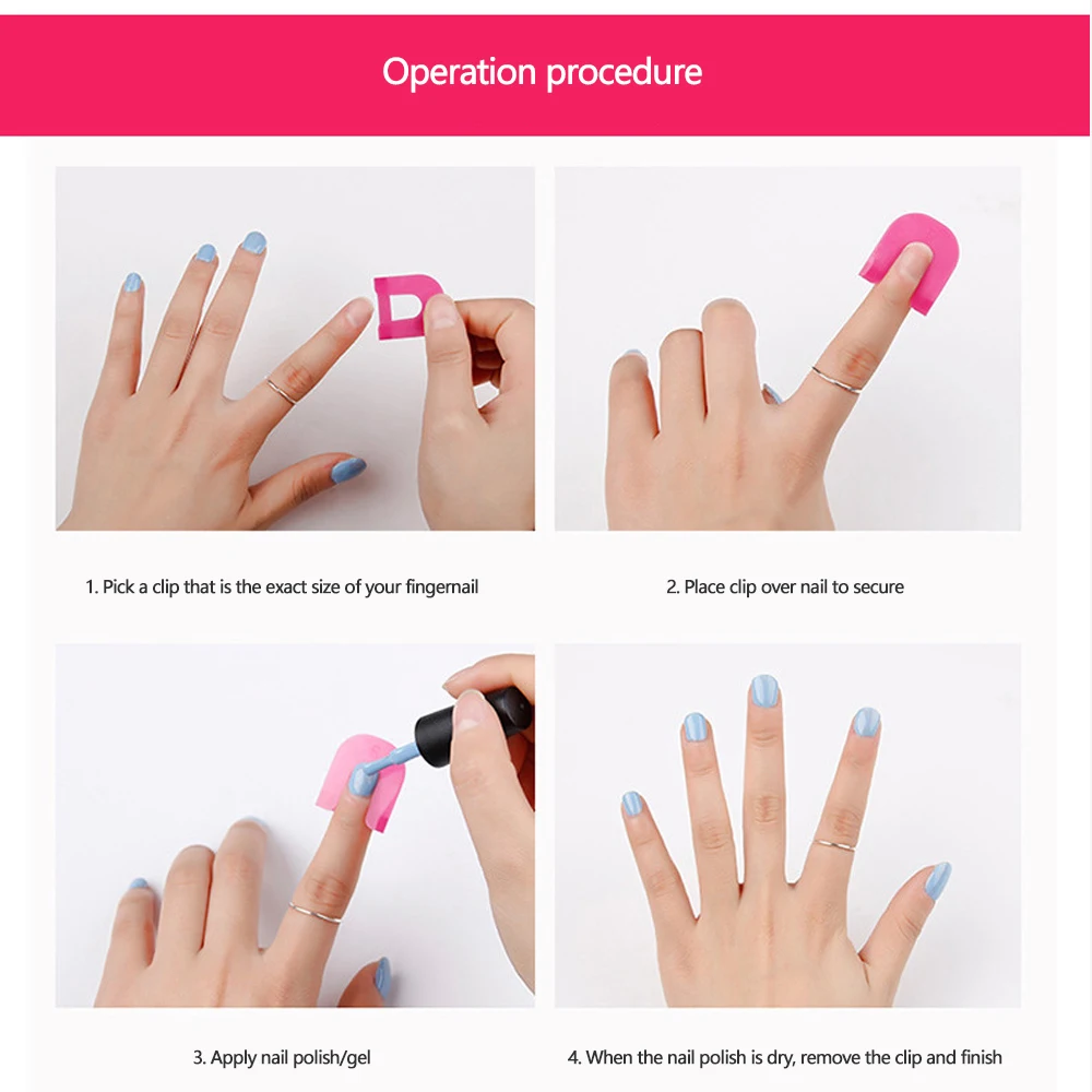 LINMANDA 26 Uds Protector de esmalte de uñas para dedos Protector de esmalte de uñas plástico suave Protector en U Protector de cutículas de piel herramientas de decoración de uñas