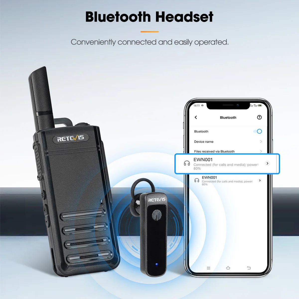 2pcs Bluetooth Walkie Talkie retevis rb639p Mini tragbare Walkie-Talkie pmr446 profession elle Funkgeräte mit drahtlosem Headset