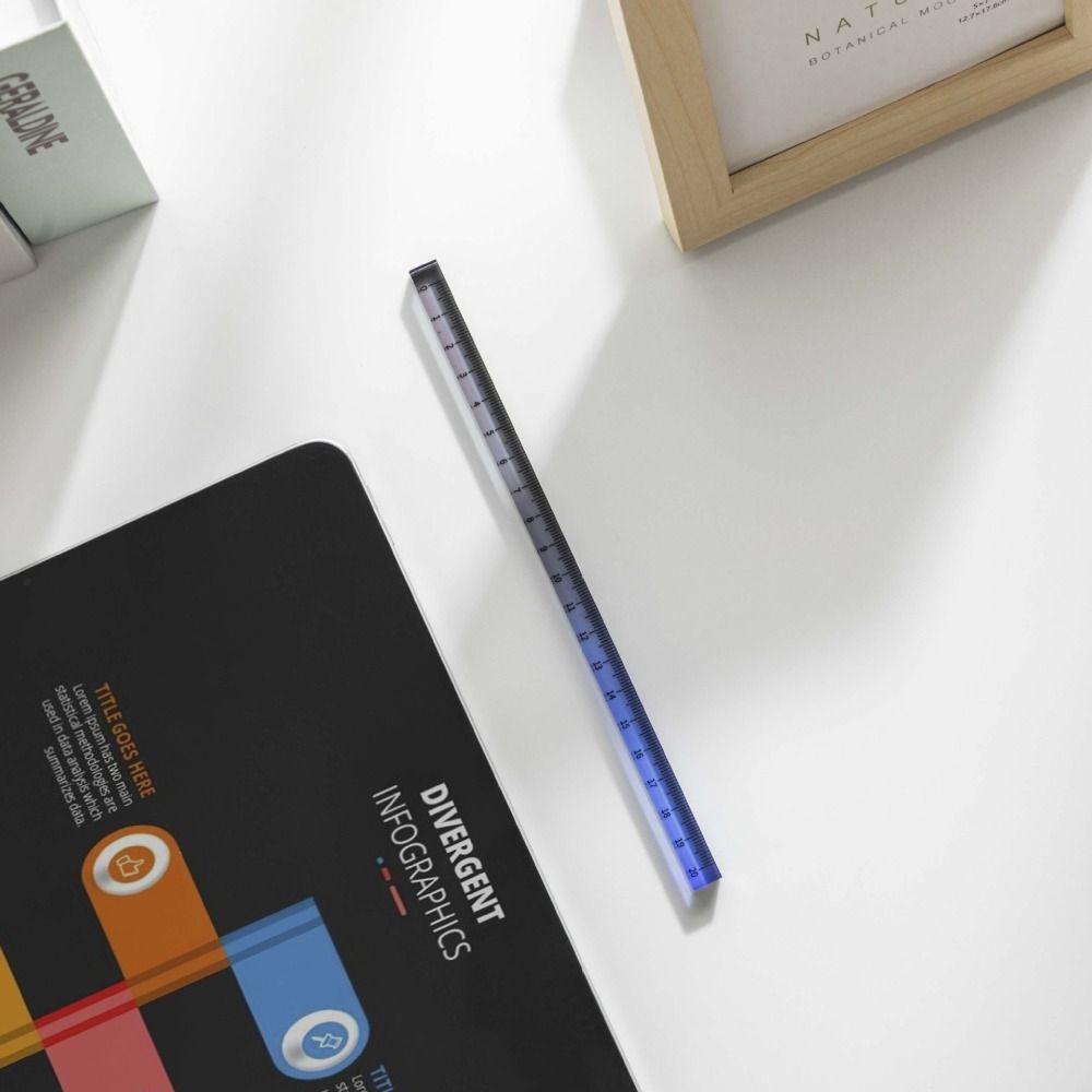 Градиентные прямые линейки, милые школьные офисные принадлежности, инструменты для рисования