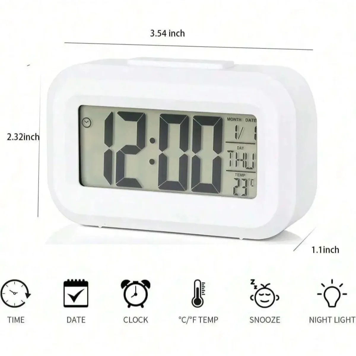 LED Digital Alarm Clock Backlight Snooze Data Time Calendar Desktop Multifunction Electronic Backlight Table Clock