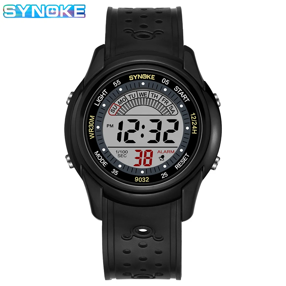 Reloj electrónico SYNOKE para hombre, reloj deportivo multifunción, reloj Digital LED luminoso resistente al agua, moda para estudiantes y niños