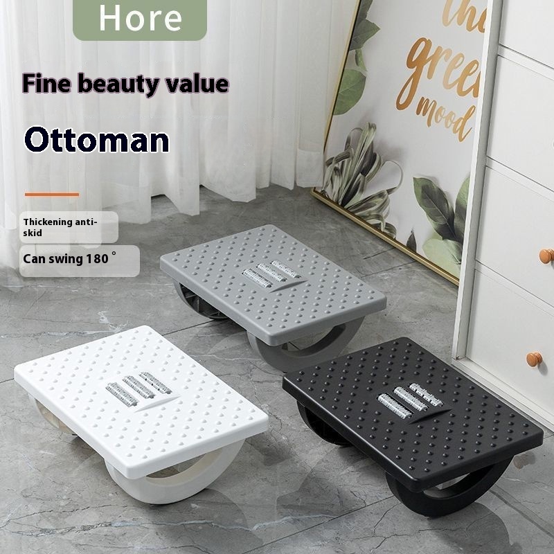 Reposapiés portátil debajo del escritorio, taburete ergonómico con rodillos de masaje, reposapiés para el hogar, oficina, trabajo, envío rápido