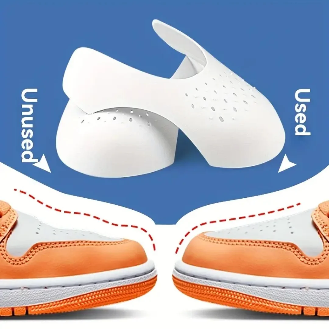 4 ชิ้น Crease Protector รองเท้าหัวรองเท้าผ้าใบ Anti Crease ย่นพับรองเท้าสนับสนุน Toe Cap กีฬา Crease Protector