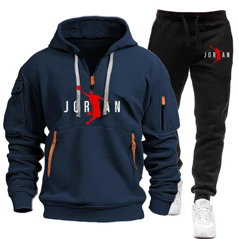 2025, Herbst und Winter, neuer Trend, Herren-Blazer + Trainingshose, modische, lässige Jogging-Druck-Sportbekleidung, Outdoor-Sportbekleidung