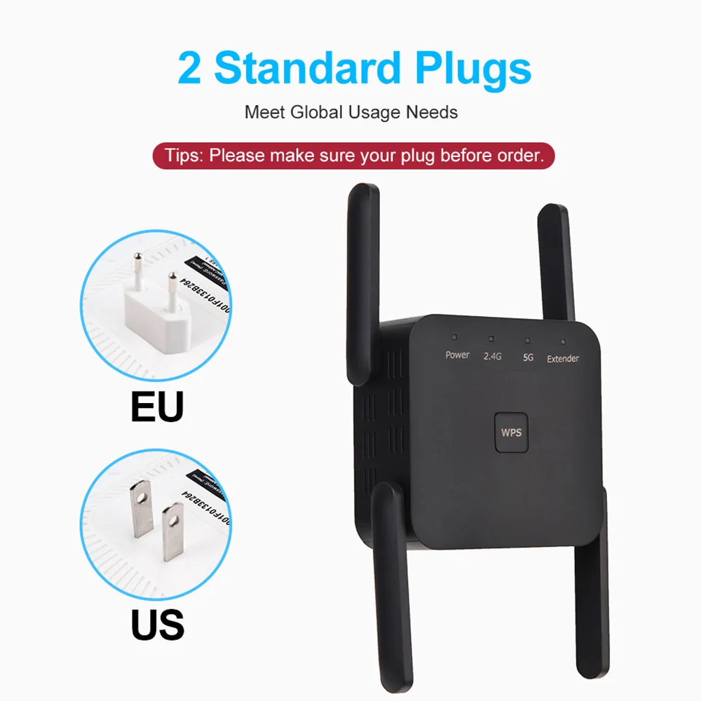 FENVI 5 GHz 1200Mbps WiFi Repeater Router WiFi Extender เครื่องขยายเสียง Dual-Band 2.4G/5 GHz เครือข่ายระยะไกล Wi-Fi สัญญาณ Booster AP