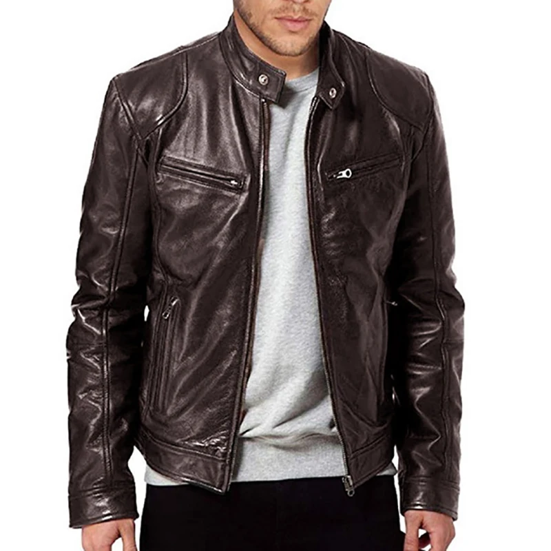 2024 jaquetas de couro da motocicleta homem casual moda casaco da motocicleta fino ajuste lapela jaquetas do plutônio outono anti-vento casaco de couro masculino