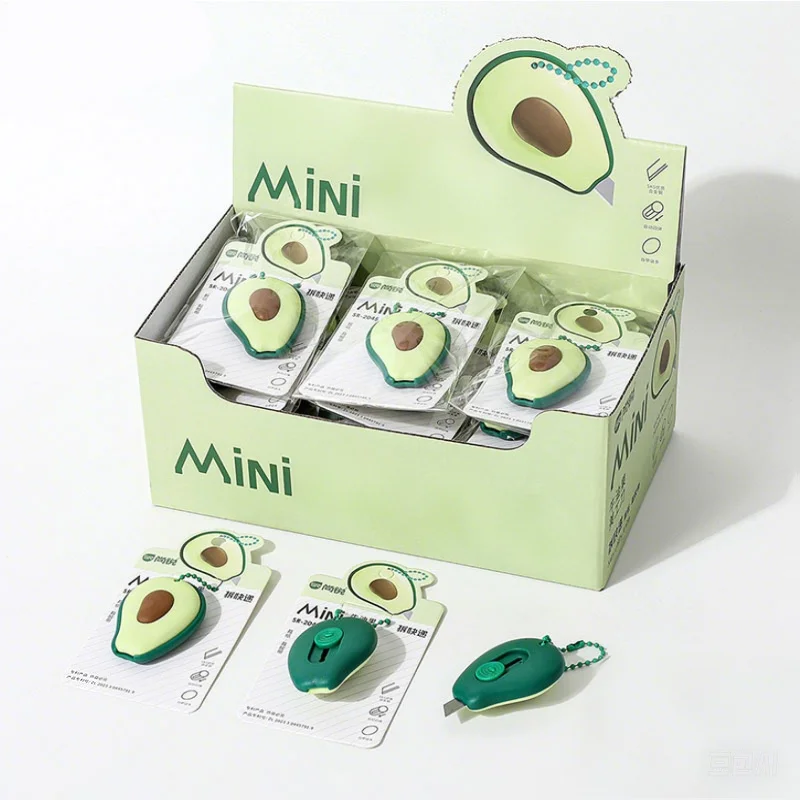 น่ารักแบบพกพา Mini Avocado สตรอเบอร์รี่ผลไม้ Art Utility มีด Express กล่องมีดเครื่องตัดกระดาษหัตถกรรมห่อเครื่องมือ