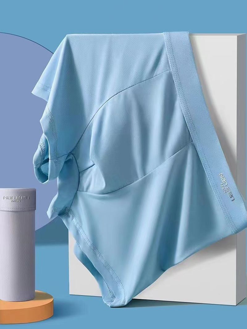 4 pezzi boxer da uomo biancheria intima di seta del ghiaccio mutande maschili traspirante sexy mutandine sottili U convesso lingerie lotti all'ingrosso L-6XL