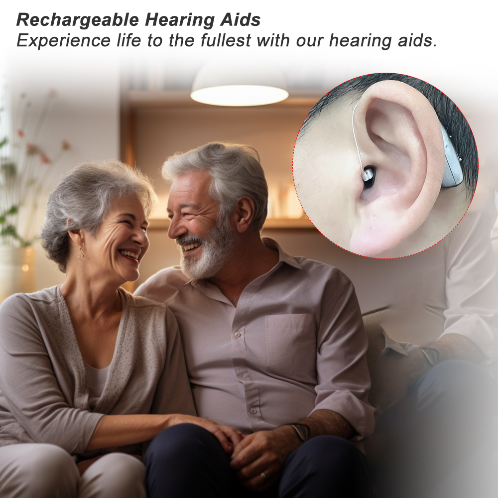 Rechargeable Digital BTE Hearing Aid Adjustable Volume Deaf Mini Sound Amplifier Portable Elderly Hearing Amplifier