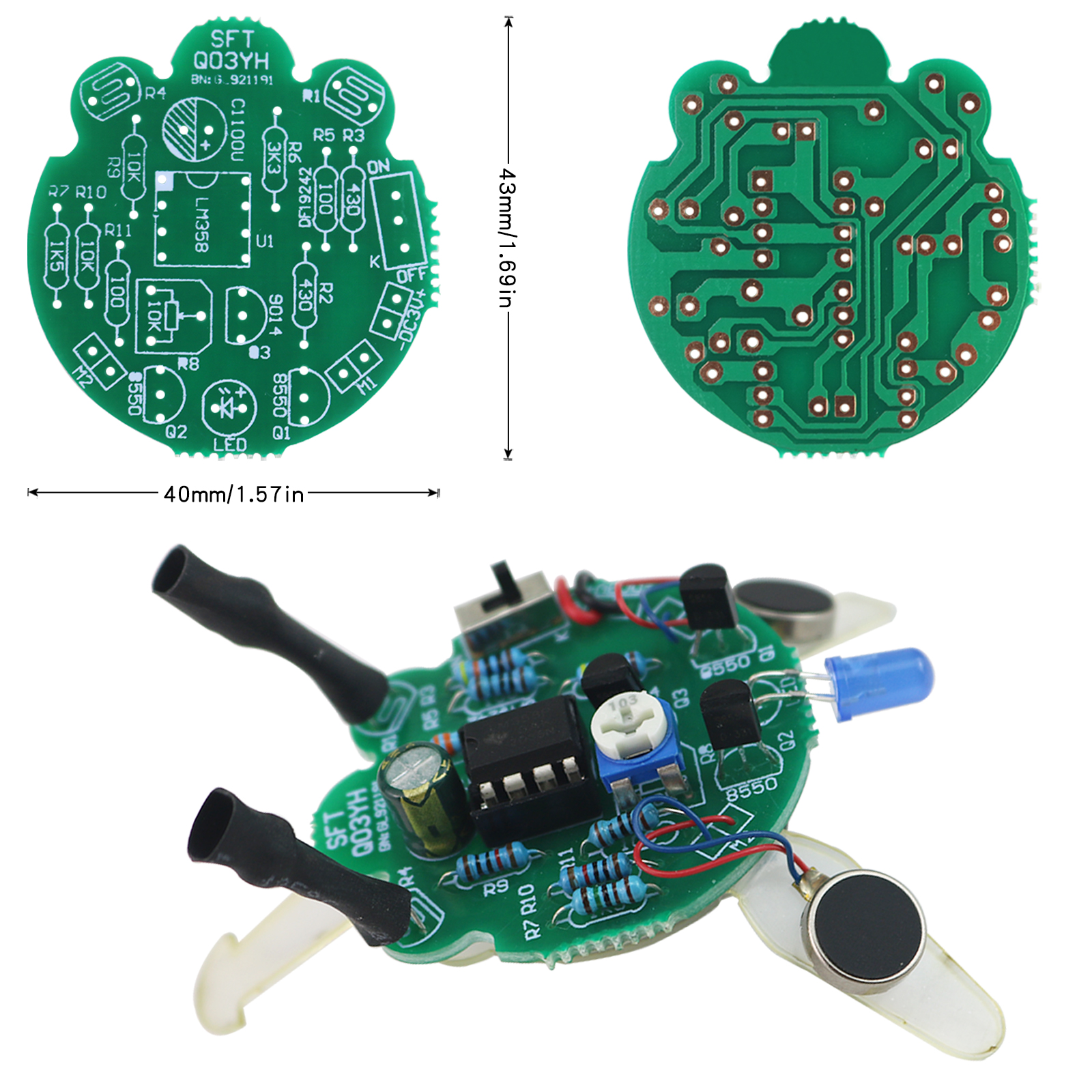 LED-Atemlicht, lichtempfindlicher Sensor, mobiler Roboterteil, elektronisches Löten, DIY-Elektronik-Set, simulierte Glühwürmchen, blinkend