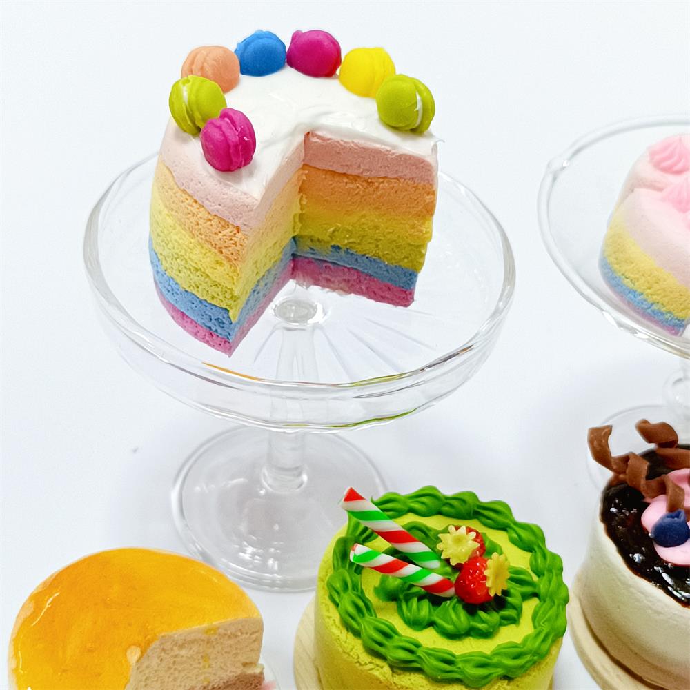 Nowy 1/6 symuluj Mini domek dla lalek miniaturowy RainbowCake ciasto czekoladowe Matcha ciasto udawaj jedzenie Mini ciasto dla lalek Blyth OB11 BJD