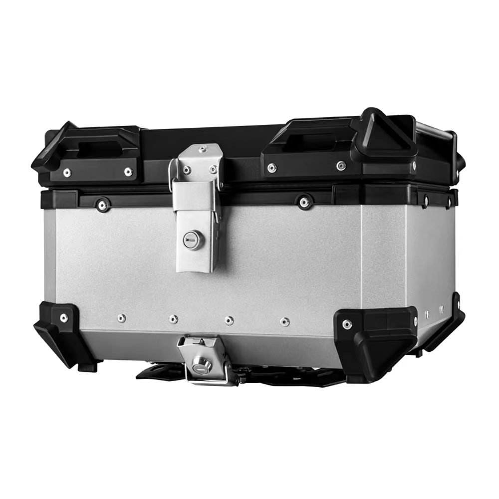 65L Motorrad Hinten Stamm ABS Gepäck Fall Quick Release Motorrad Schwanz Lagerung Box Wasserdicht & Stoßdämpfung wit