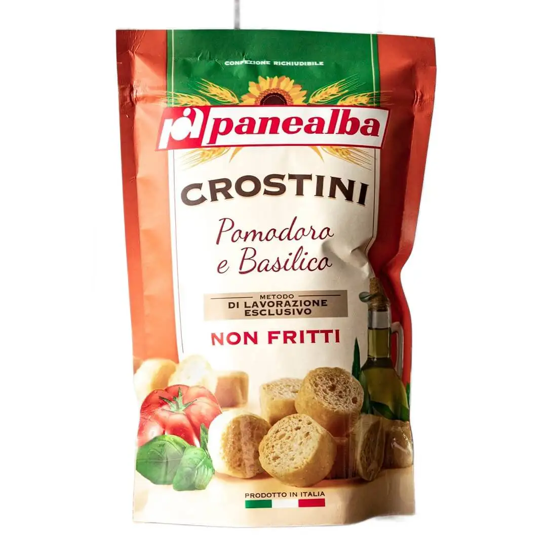 Croutons mit Basilikum und Tomaten Crostini Pomodoro E Basilico 100g - Panealba