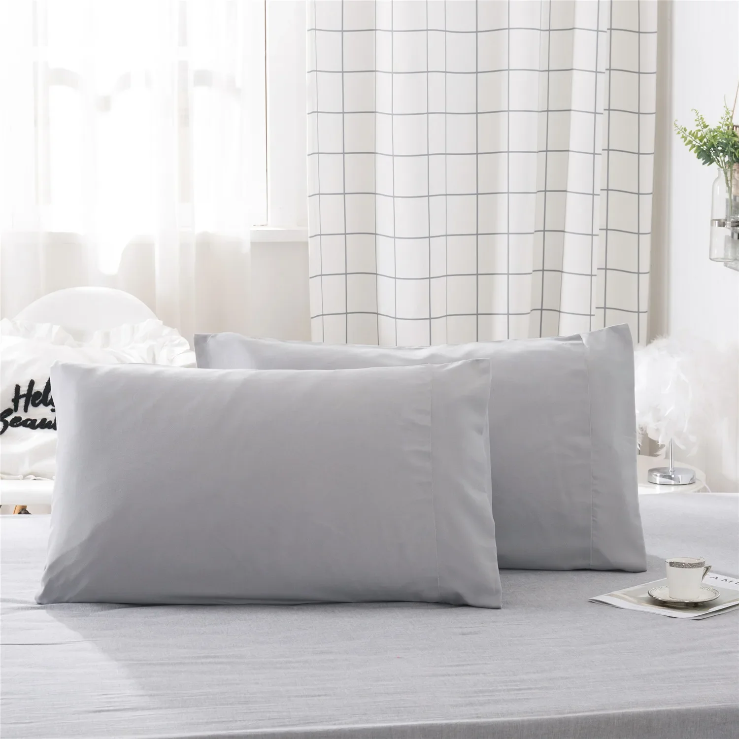 Funda de almohada para dormitorio, fundas de almohada suaves y cómodas, inserto no incluido, 2 uds.