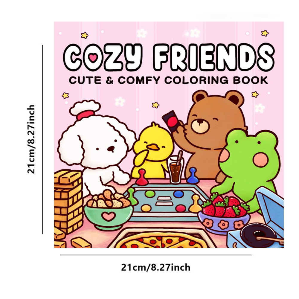 COSY FRIENDS: Malbuch für Erwachsene mit niedlichen, gemütlichen Alltagsaktivitäten zur Entspannung (gemütliche Räume zum Ausmalen)