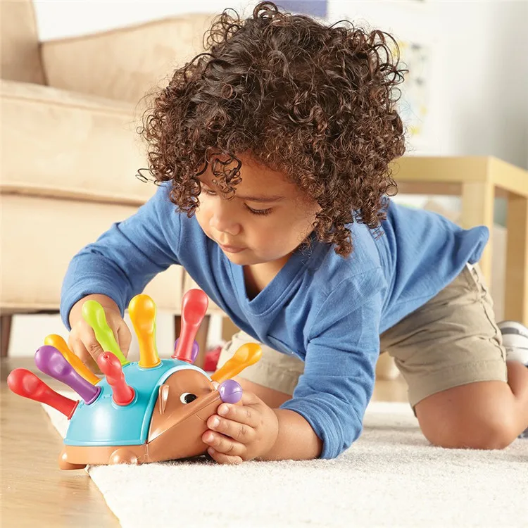 ヘッジホッグ-子供向けのトレーニング玩具,幼児向けの教育玩具,細かいモーター,手と目の協調,1〜3歳の挿入された戦闘玩具