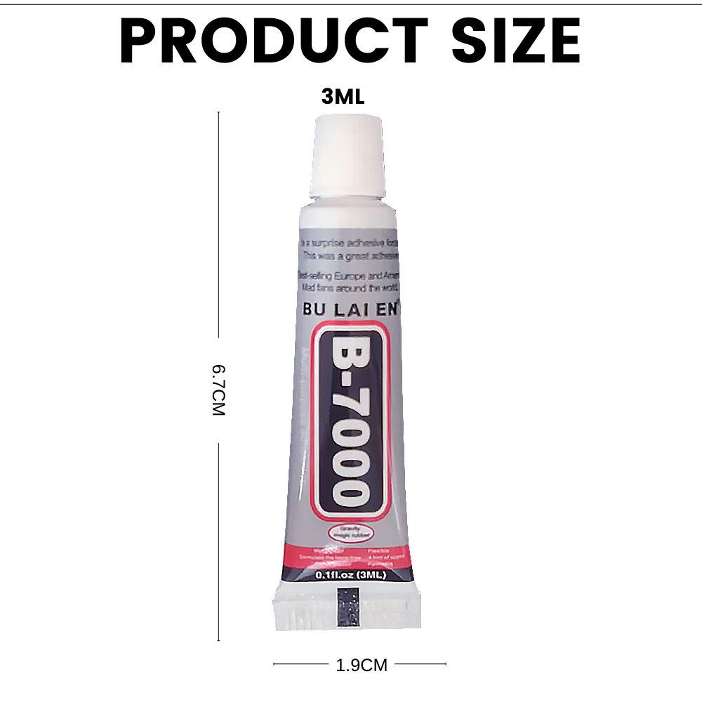 B7000 3ML Glas Kunststoff Universal DIY Kleber B-7000 Klarer Kontakt Telefonreparaturkleber 21Stück