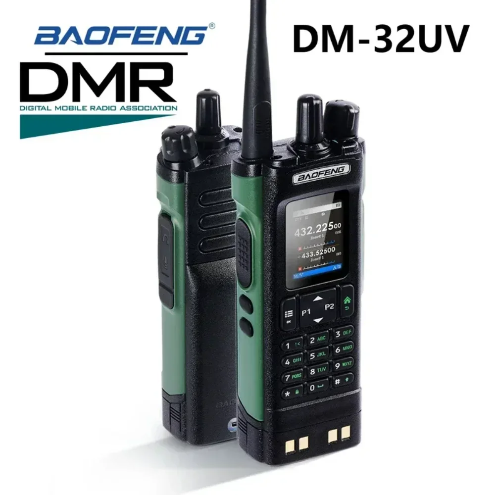 Baofeng Dm32 Uv Dmr Walkie Talkie Gps Aprs Texto Sms 8W Programación Grabación Frecuencia de escaneo inalámbrica Cargador tipo C Uv-32