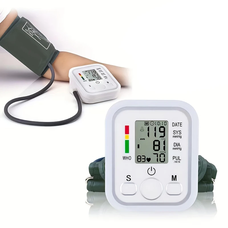 Monitor medico professionale per la pressione arteriosa Display a LED Monitor automatico per la parte superiore del braccio Sfigmomanomete BP con polsino regolabile Adul