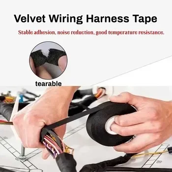 A Roll 25M Adhesive Cloth Fabric Tape Cable Looms Wiring Harness For Car Auto Black Wiring Harness