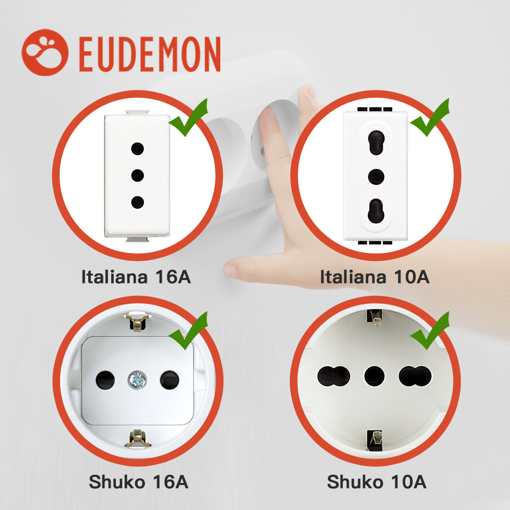 EUDEMON 20 Chiếc Chile/Brasil EU Ổ Cắm Điện Đa Năng, Ổ Cắm Bảo Vệ Có Chống Điện Cho Bé An Toàn Bảo Vệ
