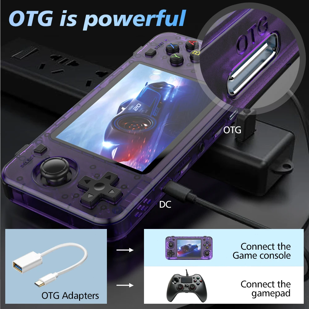 Nueva consola portátil Retro R36H, sistema Linux de código abierto, consolas de juegos clásicas, pantalla IPS de 3,5 pulgadas, reproductor de vídeo portátil de 64G