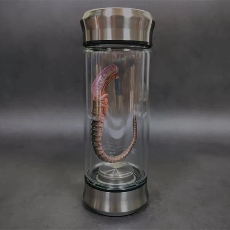 외계인 글로우 항아리 Xenomorph 표본 Facehugger 배아 유리 항아리 영화 복제 복제 홈 장식 데스크탑 공예 조각 장식