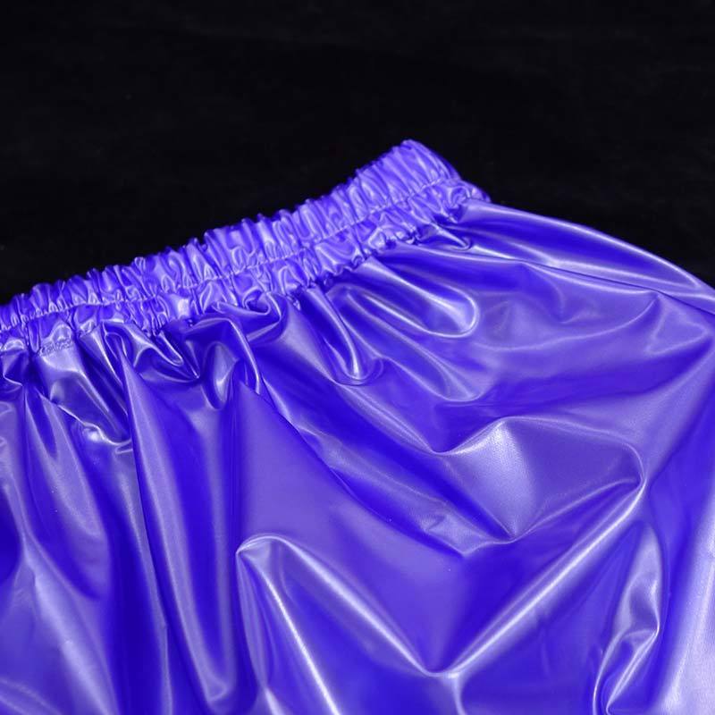 Shorts de cintura elástica à prova d'água de PVC para praia de verão