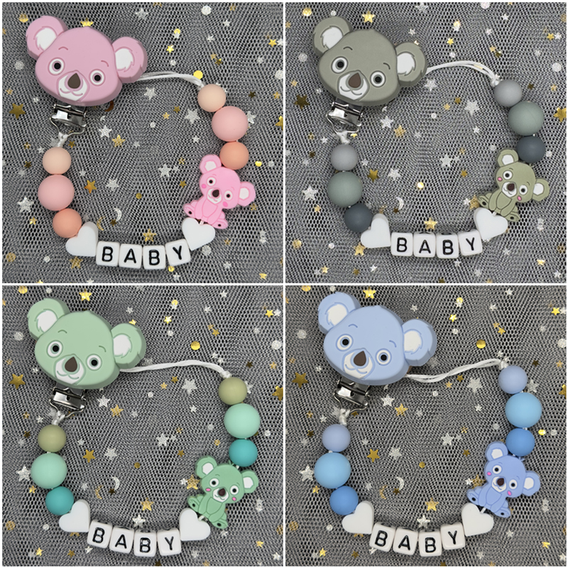 Clips para chupete de bebé personalizados, juguetes para la dentición con nombre personalizado, soporte para pezones, Clips, cadena, accesorios para bebés, regalo para recién nacidos