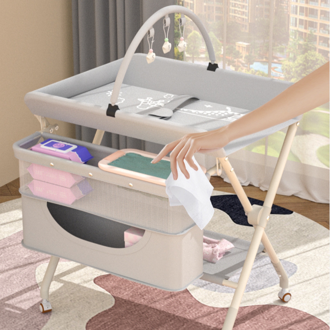 Mesa de troca de fraldas, mesa de cuidados com o bebê, multifuncional, dobrável, massagem, toque, recém-nascido, banho, troca de fraldas