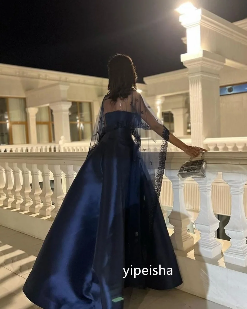 Personalizado estilo moderno a linha o-pescoço midi vestidos de baile pastrol unisex estilo chinês formal casual simples retro moda