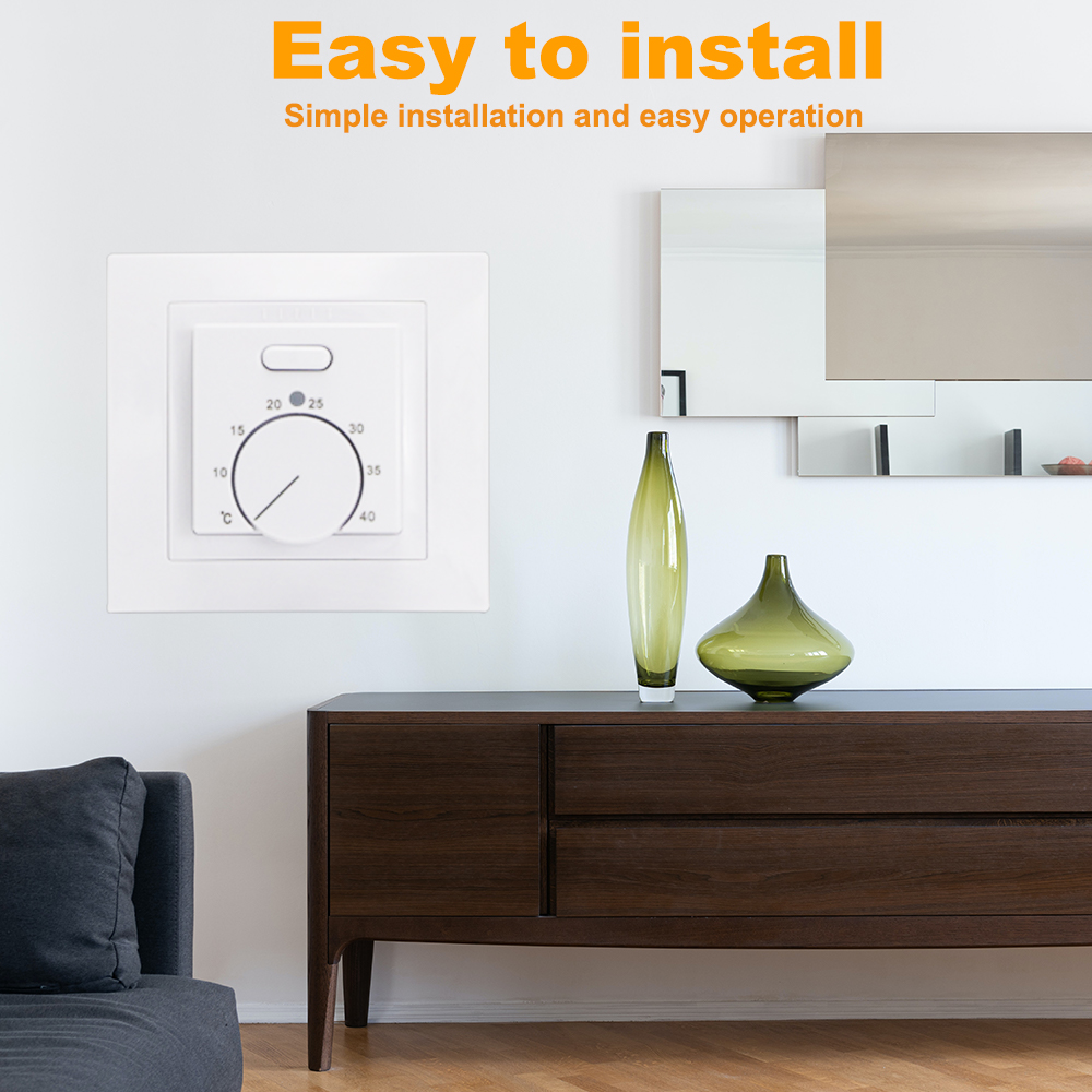 Minco Heat Raumbodenheizungsthermostat 230 V AC, 50/60 Hz 16 A mechanischer manueller Temperaturregler mit externem Sensor