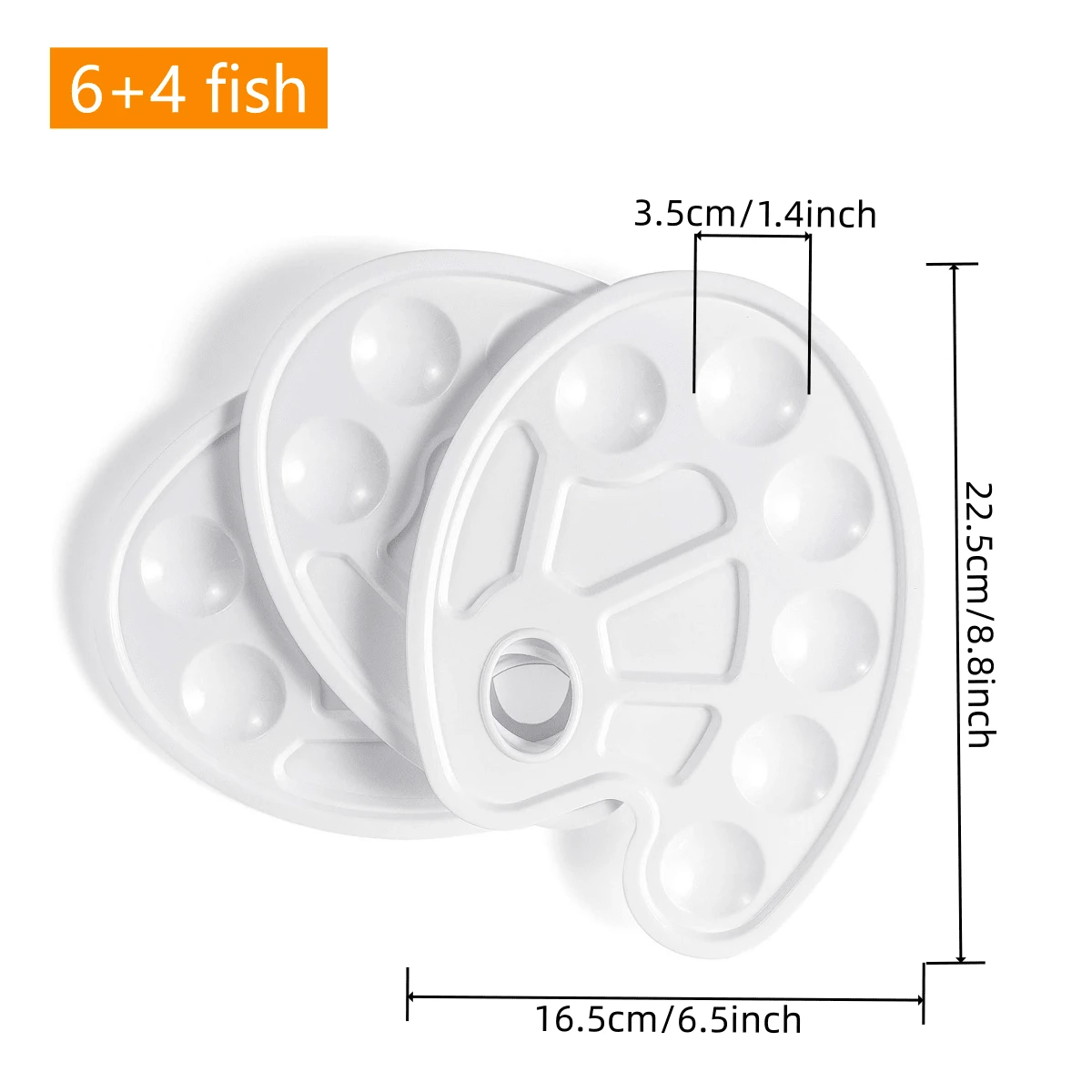 8 ชิ้นพลาสติกสีขาวถาดสีจานสี, สีน้ําภาพวาดถาดสําหรับภาพวาด Party, DIY Craft และภาพวาดศิลปะ