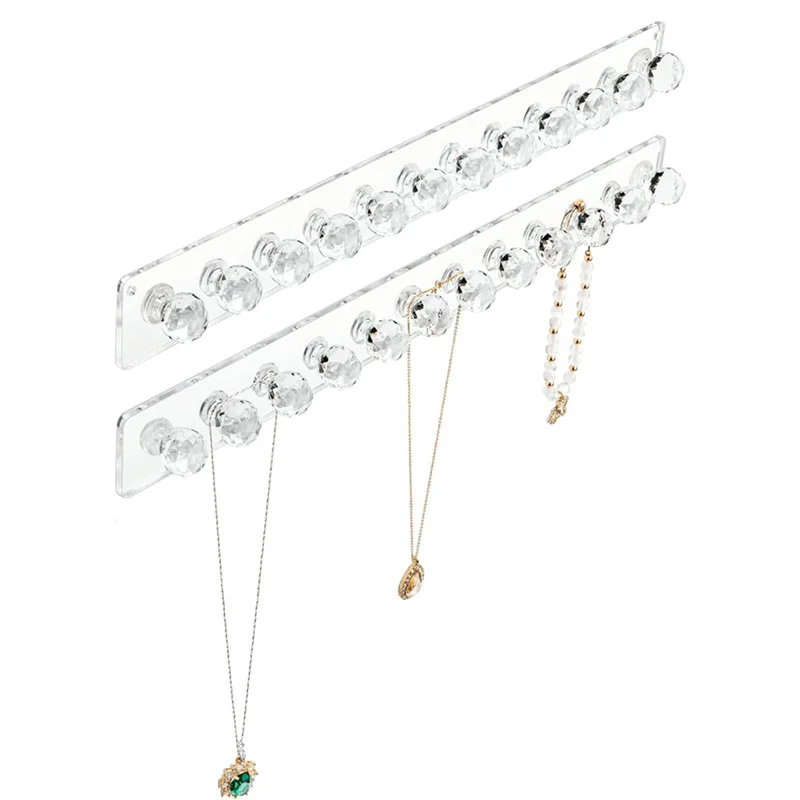 อะคริลิคใสเครื่องประดับ Rack สร้อยคอชั้นวางสร้อยคอสร้อยข้อมือต่างหูแขวนผนังแขวนเครื่องประดับ Bracket