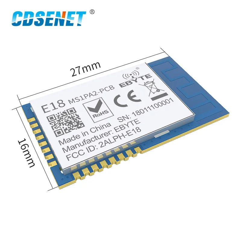 CDSENET ZigBee 2,4 Ghz Original TI CC2530 20dBm E18-MS1PA2-PCB Drahtlose Modul PA + LNA SMD 800m Reichweite mit PCB antenne