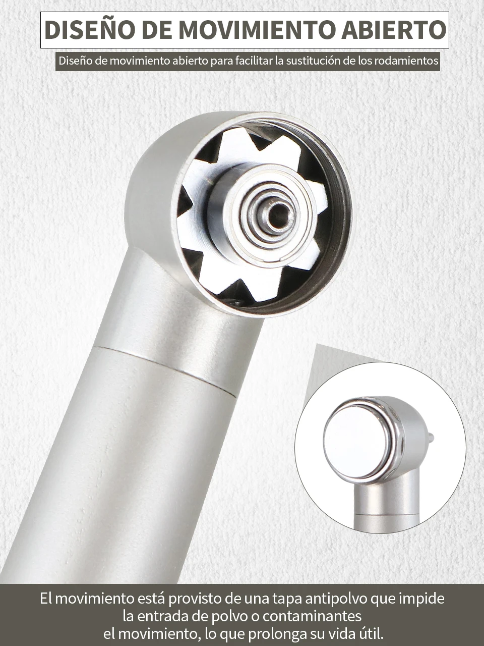 Pieza de Mano Dental LED Alta Velocidad Alta Rotación 3 Spray de Agua Enfriamiento Rápido Rodamiento Cerámico Bajo Ruido Punta de Turbina Herramientas Odontológicas