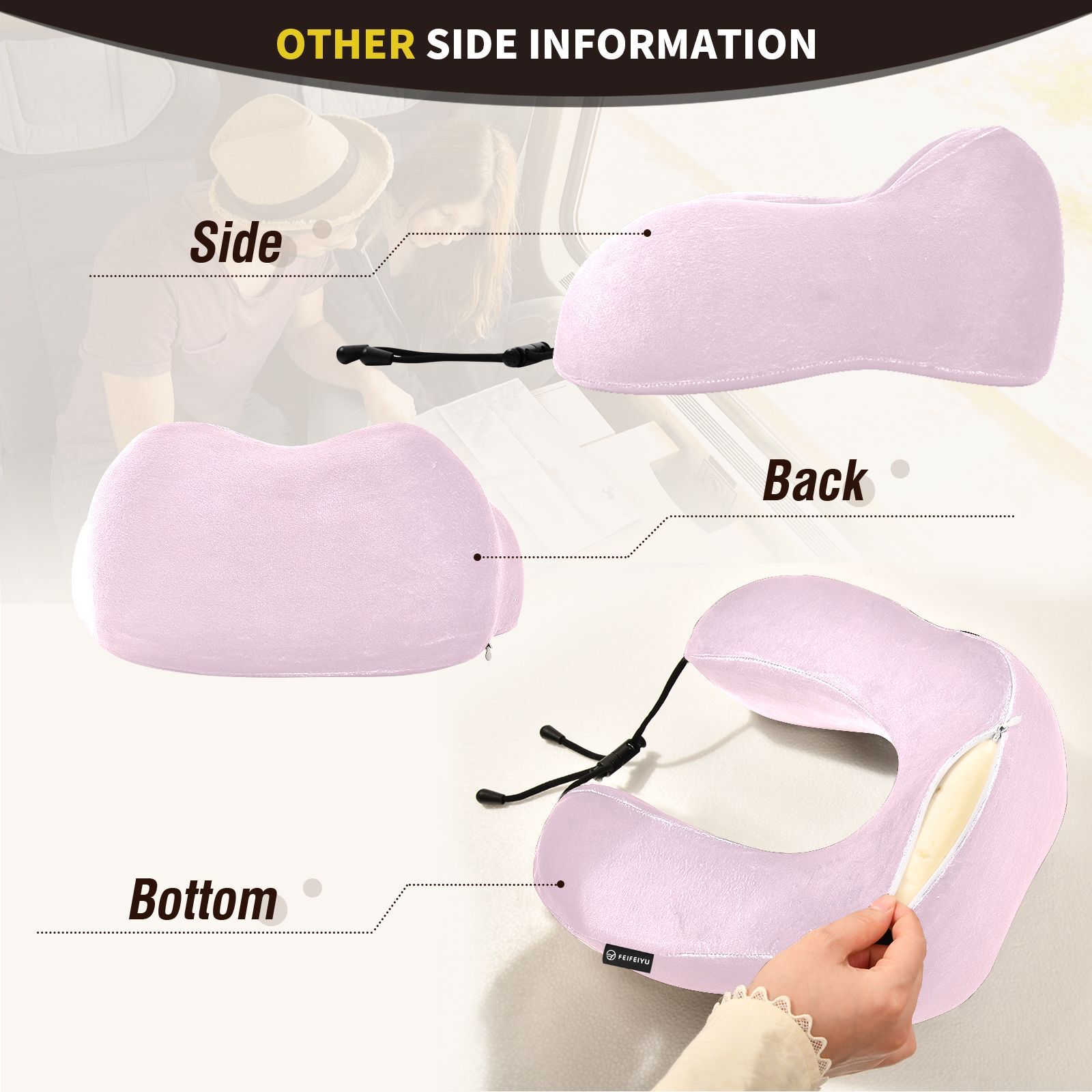 U Shaped Memory Foam Neck Pillows Soft Travel Pillow Massage Neck Pillow Sleeping Airplane Pillow Cervical Healthcare Custom